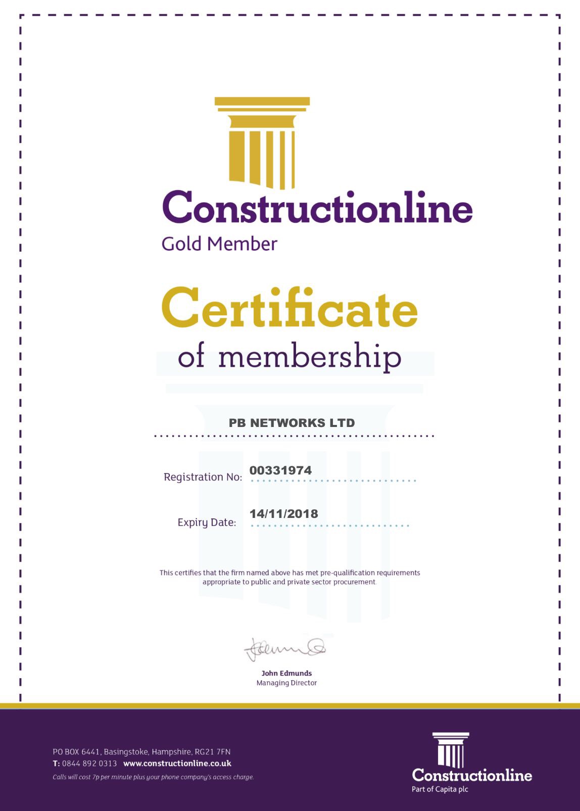 Constructionline accredited uk contractor