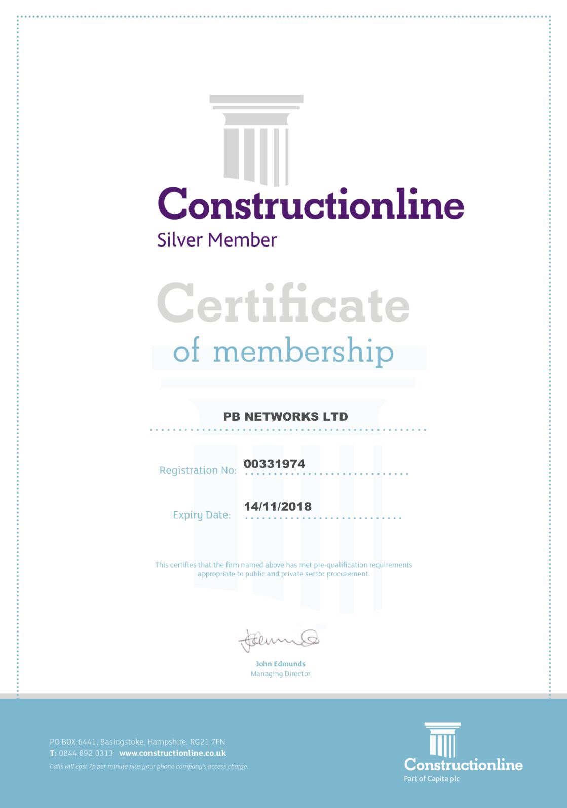 Constructionline accredited UK contractor